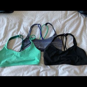 Lululemon free too be bras in size 4- lot of 3